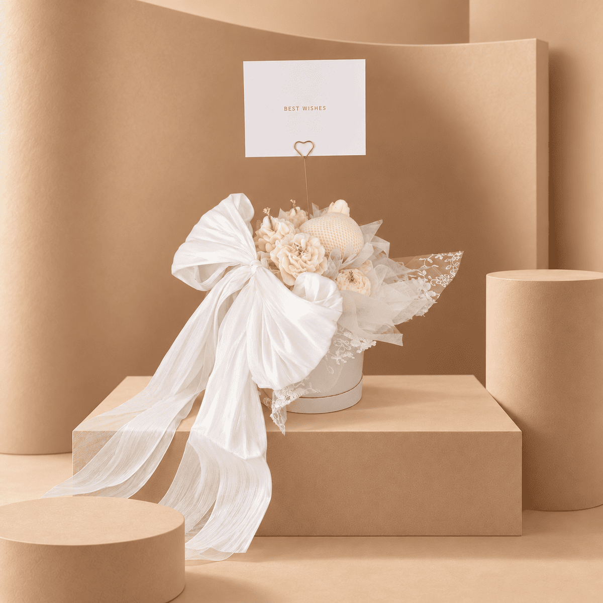 Tender Dawn | Ivory Candle Flower Box