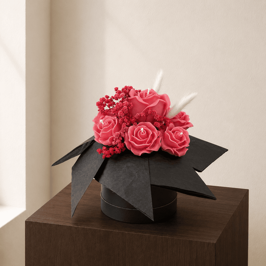 Rosé Noir | Candle Flower Box