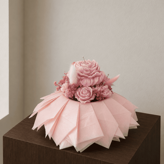 Peony Veil | Pink Peony Candle Flower Box