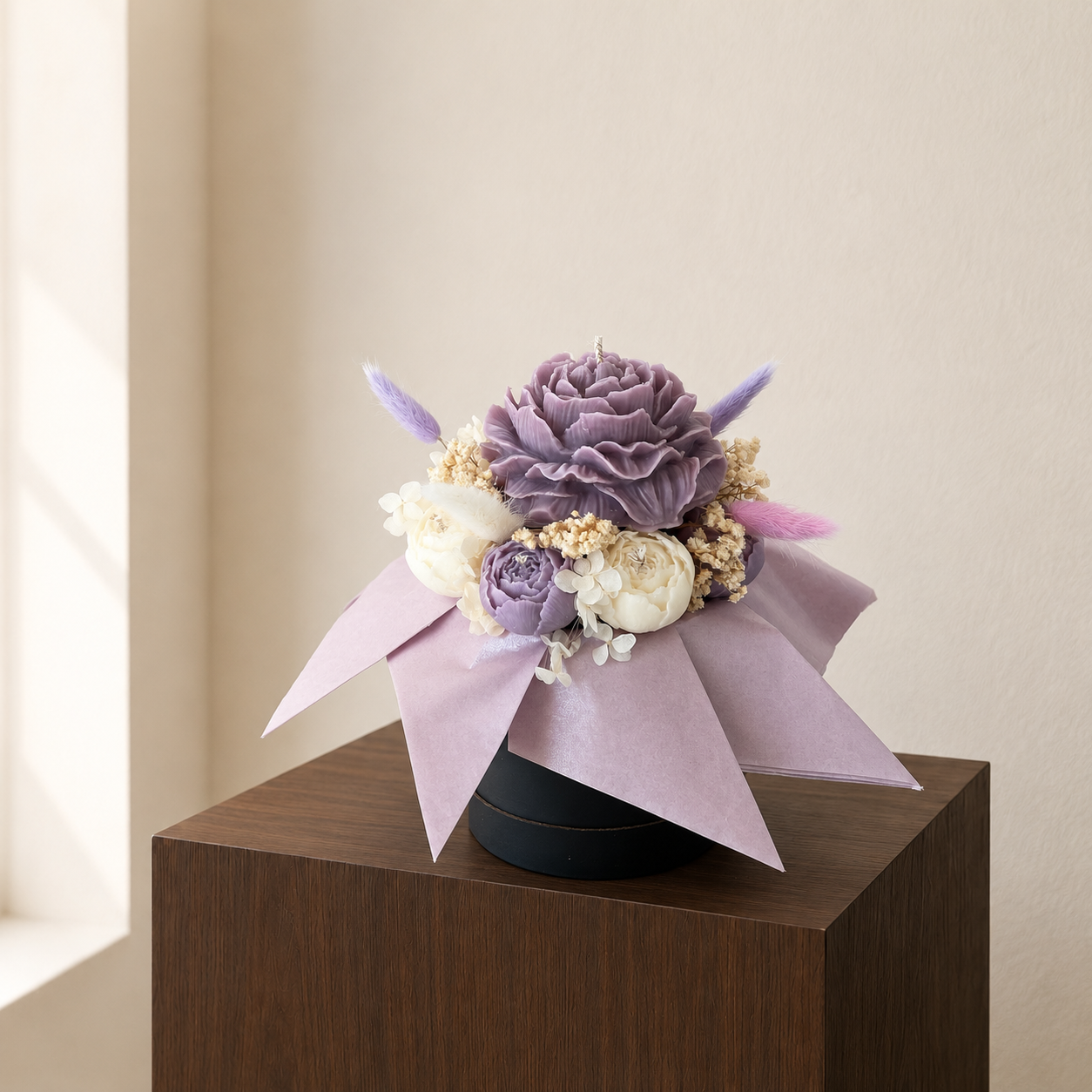 Lavender Snow | Candle Flower Box