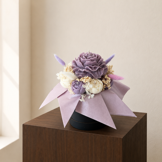 Lavender Snow | Candle Flower Box