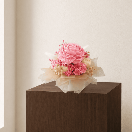 Blush Reverie | Candle Flower Box