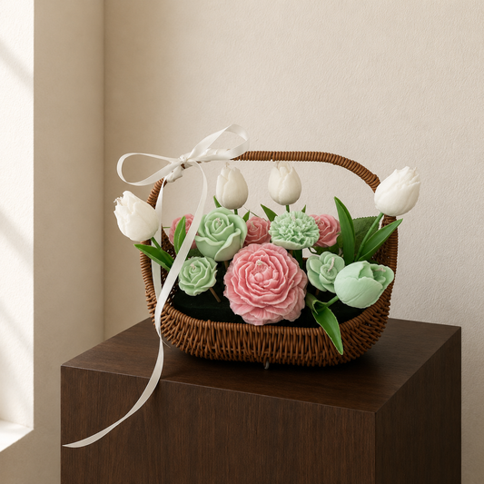 Healing Garden | Get Well Candle Flower Basket🧺
