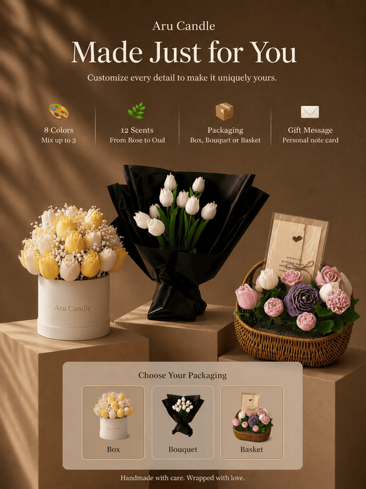 Custom Candle Flower Gifts | More Than Flowers | A Gift That Lasts