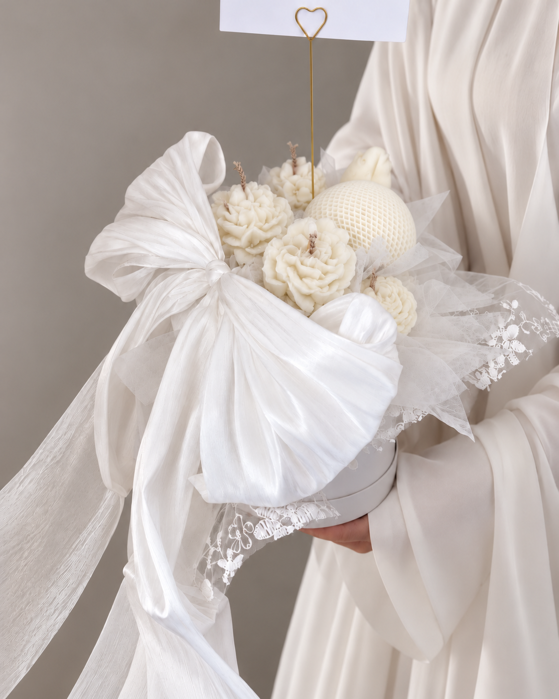 Tender Dawn | Ivory Candle Flower Box