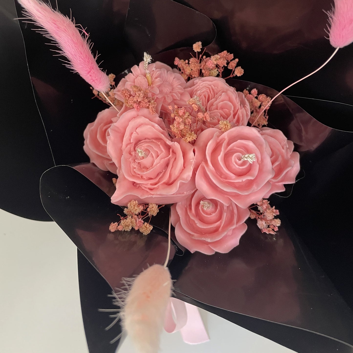 Blush Eclipse | Pink Rose Candle Flower Bouquet