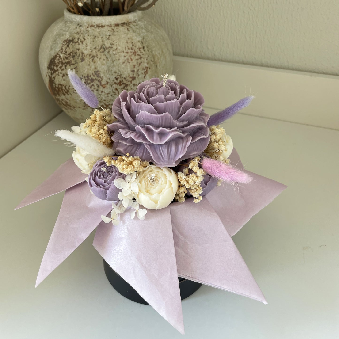 Lavender Snow | Candle Flower Box
